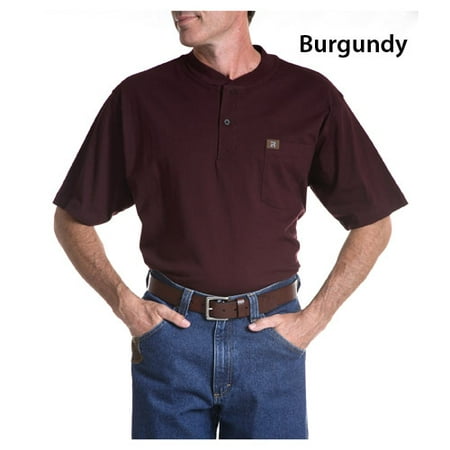 Wrangler Riggs Workwear Mens Big /& Tall Short Sleeve Henley,Burgundy,4X Big